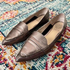 Vince Camuto Metallic Rose Gold Pointed-Toe Loafers